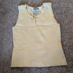 Yellow Sleeveless Ribbed Top